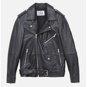 NWOT OAK LA Roamer Leather Biker Jacket